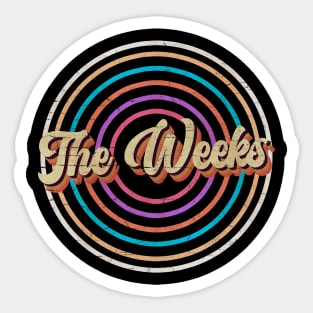 vintage circle line color The Weeks Sticker